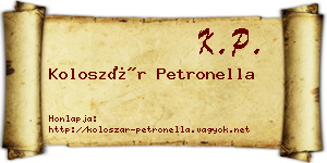 Koloszár Petronella névjegykártya